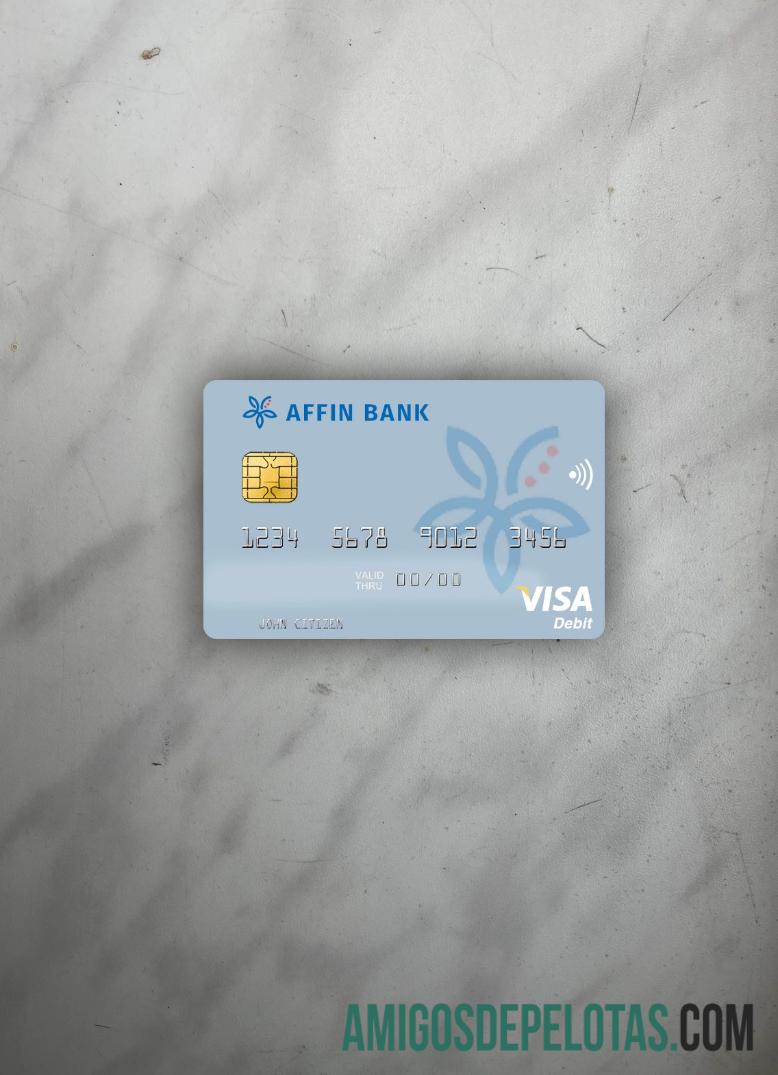 Cartão de débito Visa do Malaysia Affin Bank Photolook Front baixar para verificação